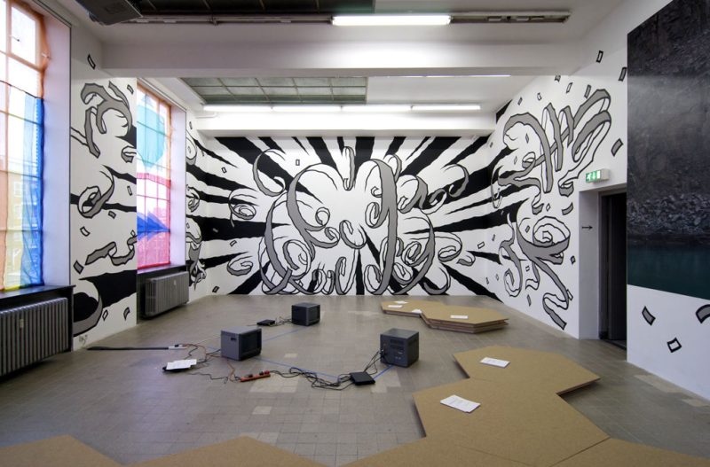 Wallpainting by Tod Hanson at Smart Project Space in Amsterdam