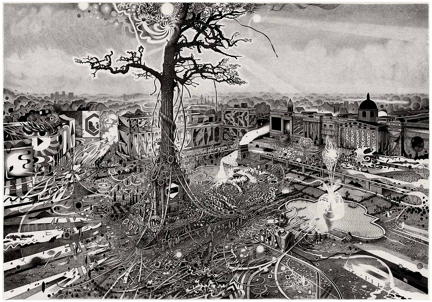 Square Redrawn, a drawing by Tod Hanson